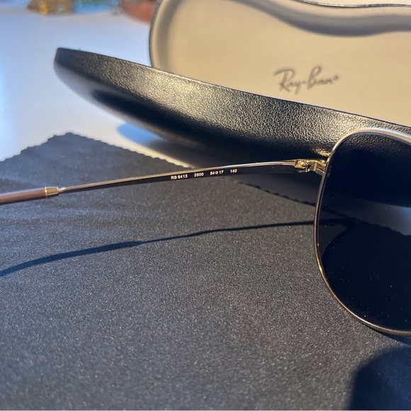 COPY - Ray-Ban 6413 frames, polished gold, blue reflective - Picture 7 of 7